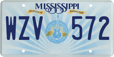 MS license plate WZV572