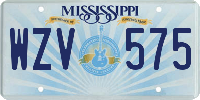 MS license plate WZV575