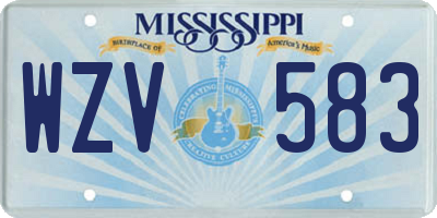 MS license plate WZV583