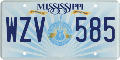 MS license plate WZV585
