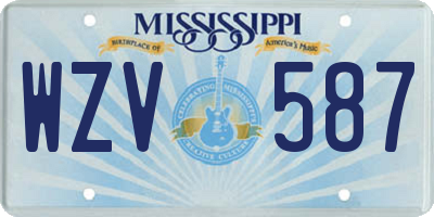 MS license plate WZV587