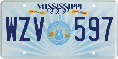 MS license plate WZV597