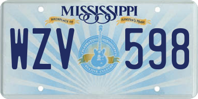 MS license plate WZV598