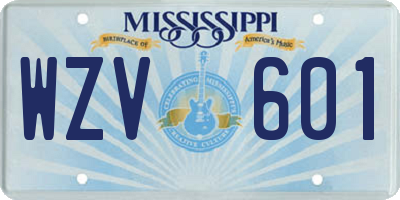 MS license plate WZV601