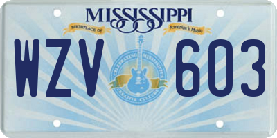 MS license plate WZV603