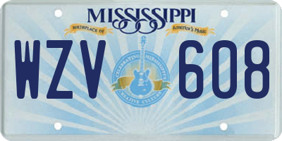 MS license plate WZV608