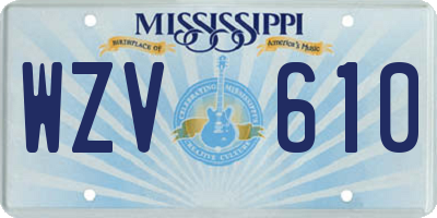 MS license plate WZV610