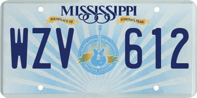 MS license plate WZV612