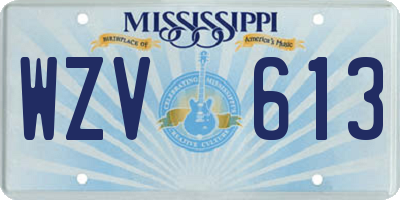 MS license plate WZV613