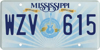 MS license plate WZV615