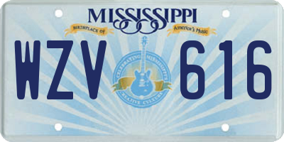 MS license plate WZV616