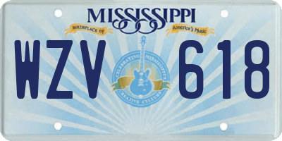 MS license plate WZV618