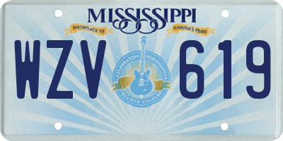 MS license plate WZV619