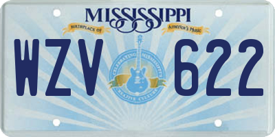 MS license plate WZV622
