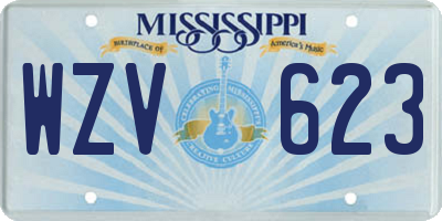 MS license plate WZV623