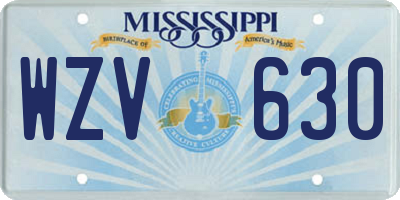 MS license plate WZV630