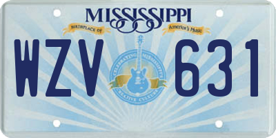 MS license plate WZV631