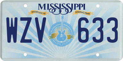MS license plate WZV633