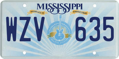 MS license plate WZV635