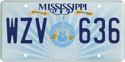 MS license plate WZV636