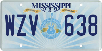 MS license plate WZV638