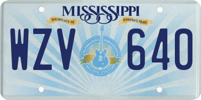 MS license plate WZV640