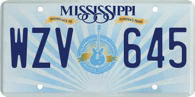MS license plate WZV645