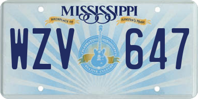 MS license plate WZV647