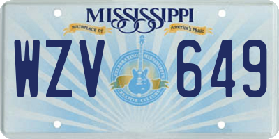 MS license plate WZV649