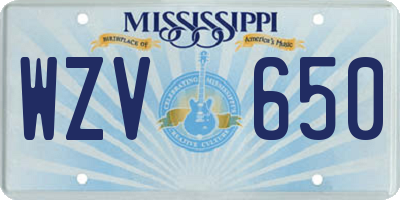 MS license plate WZV650