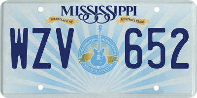 MS license plate WZV652