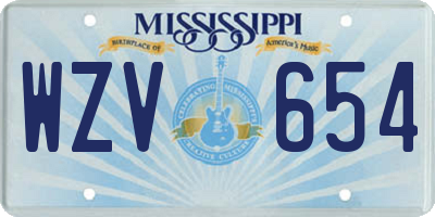 MS license plate WZV654