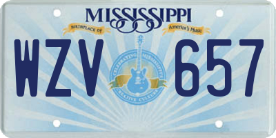 MS license plate WZV657