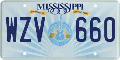MS license plate WZV660