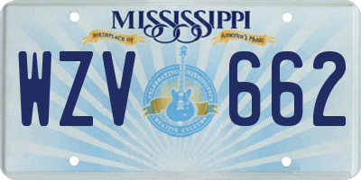 MS license plate WZV662