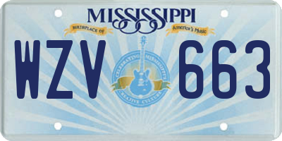 MS license plate WZV663