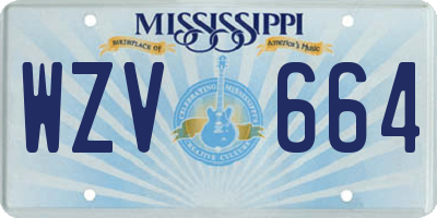 MS license plate WZV664