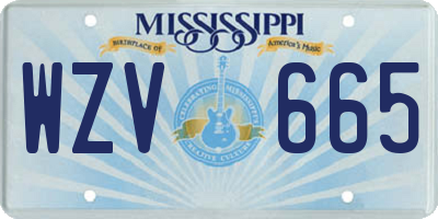MS license plate WZV665