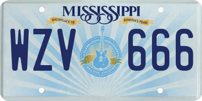 MS license plate WZV666