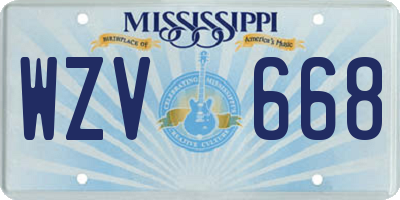 MS license plate WZV668