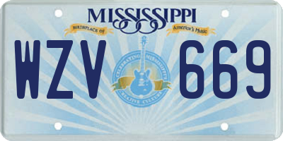 MS license plate WZV669