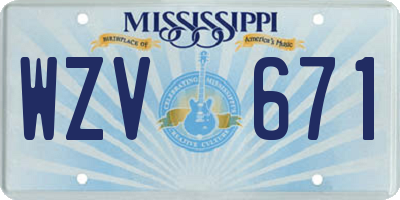 MS license plate WZV671
