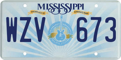 MS license plate WZV673