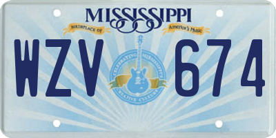 MS license plate WZV674