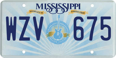 MS license plate WZV675