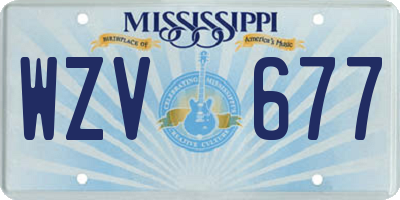MS license plate WZV677
