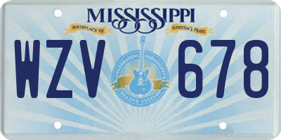 MS license plate WZV678