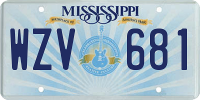 MS license plate WZV681