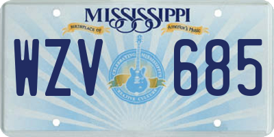 MS license plate WZV685