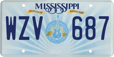 MS license plate WZV687